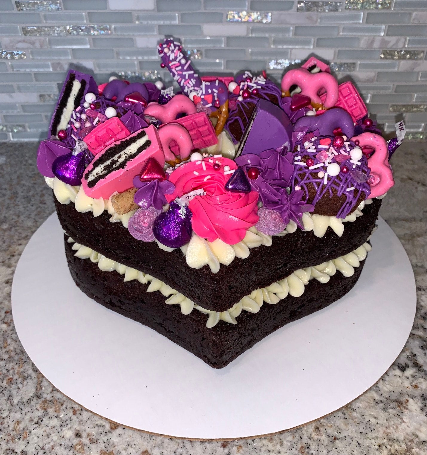 Purple Heart Chocolate Cake - CakeCentral.com