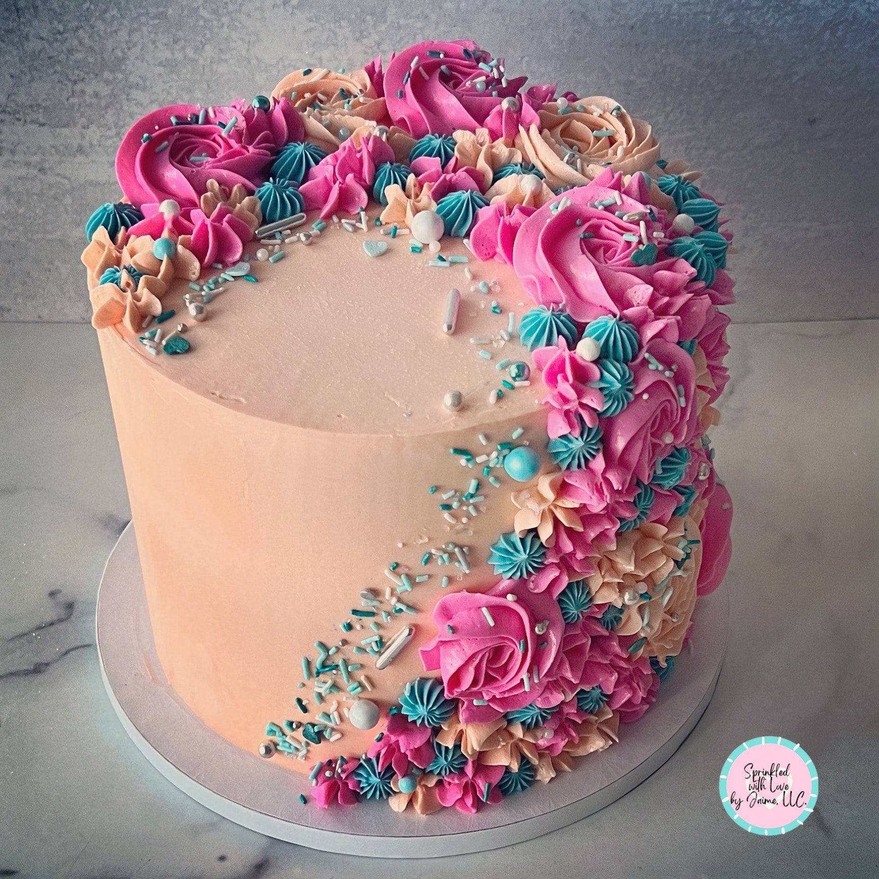 Cascading Roses Cake  Sprinkled with Love by Jaime