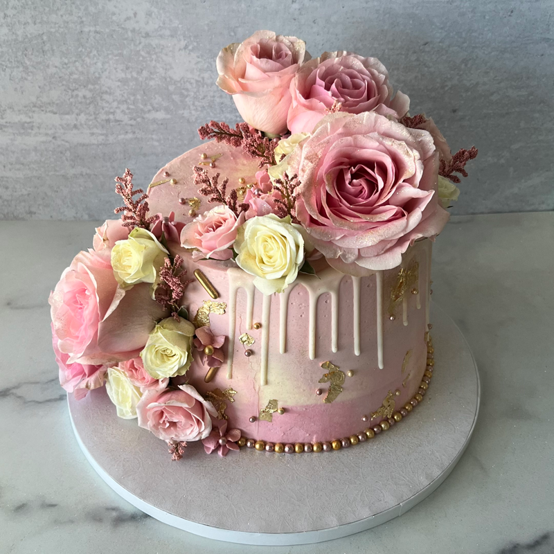 Pretty in Pink Floral Cake